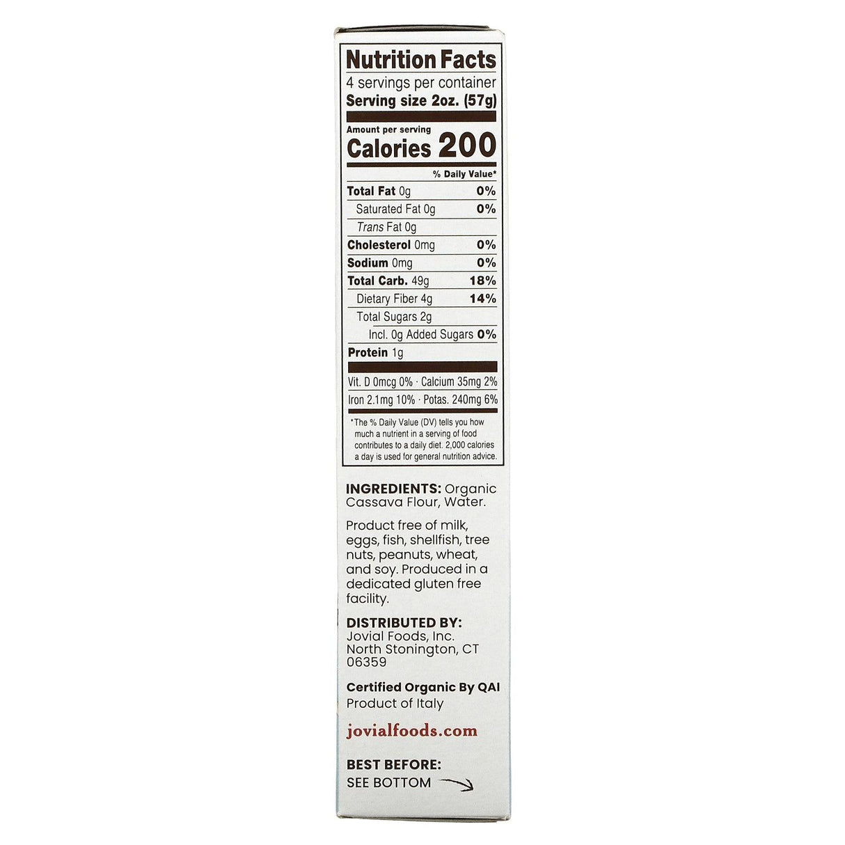 Jovial, Organic Grain Free Pasta, Cassava Spaghetti, 8 oz (227 g) - Supply Center USA