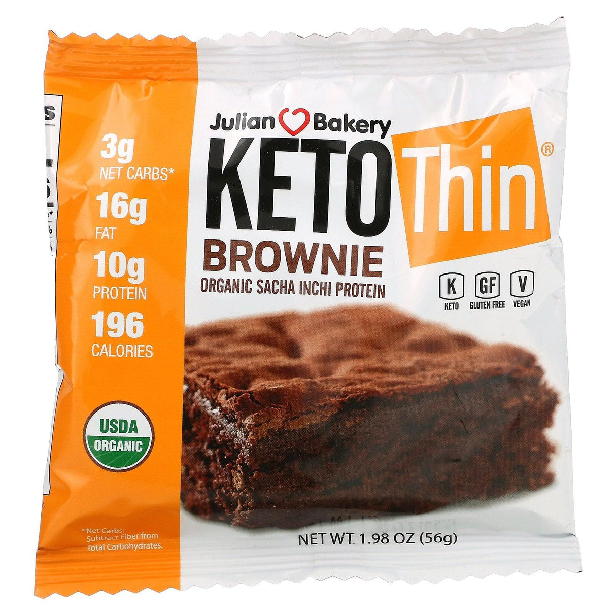 Julian Bakery, Keto Thin Brownie, 1.98 oz (56 g) - Supply Center USA