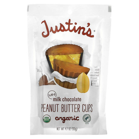 Justin's Nut Butter, Organic Mini Milk Chocolate Peanut Butter Cups, 4.7 oz (133 g) - Supply Center USA