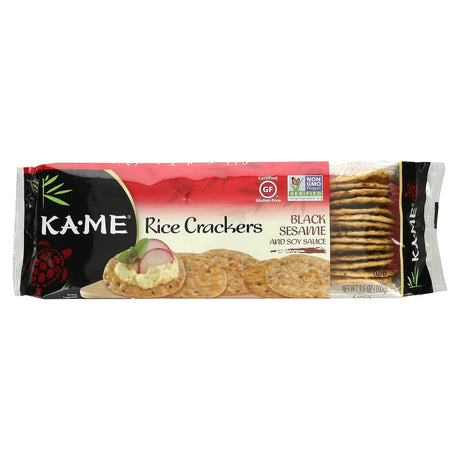 KA-ME, Rice Crackers, Black Sesame and Soy Sauce, 3.5 oz (100 g) - Supply Center USA