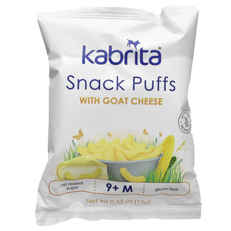 Kabrita, Snack Puffs, 9+M, with Goat Cheese, 6 Packs, 0.53 oz (15 g) Each - Supply Center USA