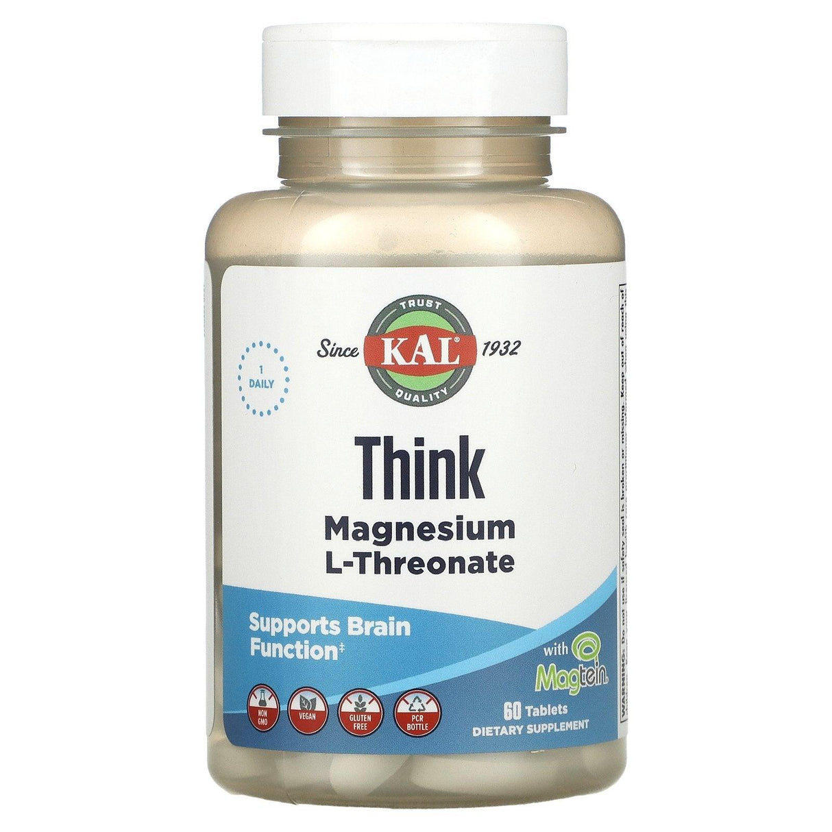 KAL, Think Magnesium L-Threonate, 60 Tablets - Supply Center USA