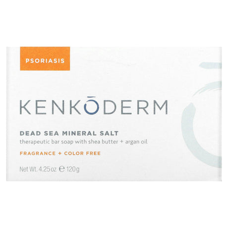 Kenkoderm, Therapeutic Bar Soap with Shea Butter + Argan Oil, Dead Sea Mineral Salt, Fragrance Free, 4.25 oz (120 g) - Supply Center USA