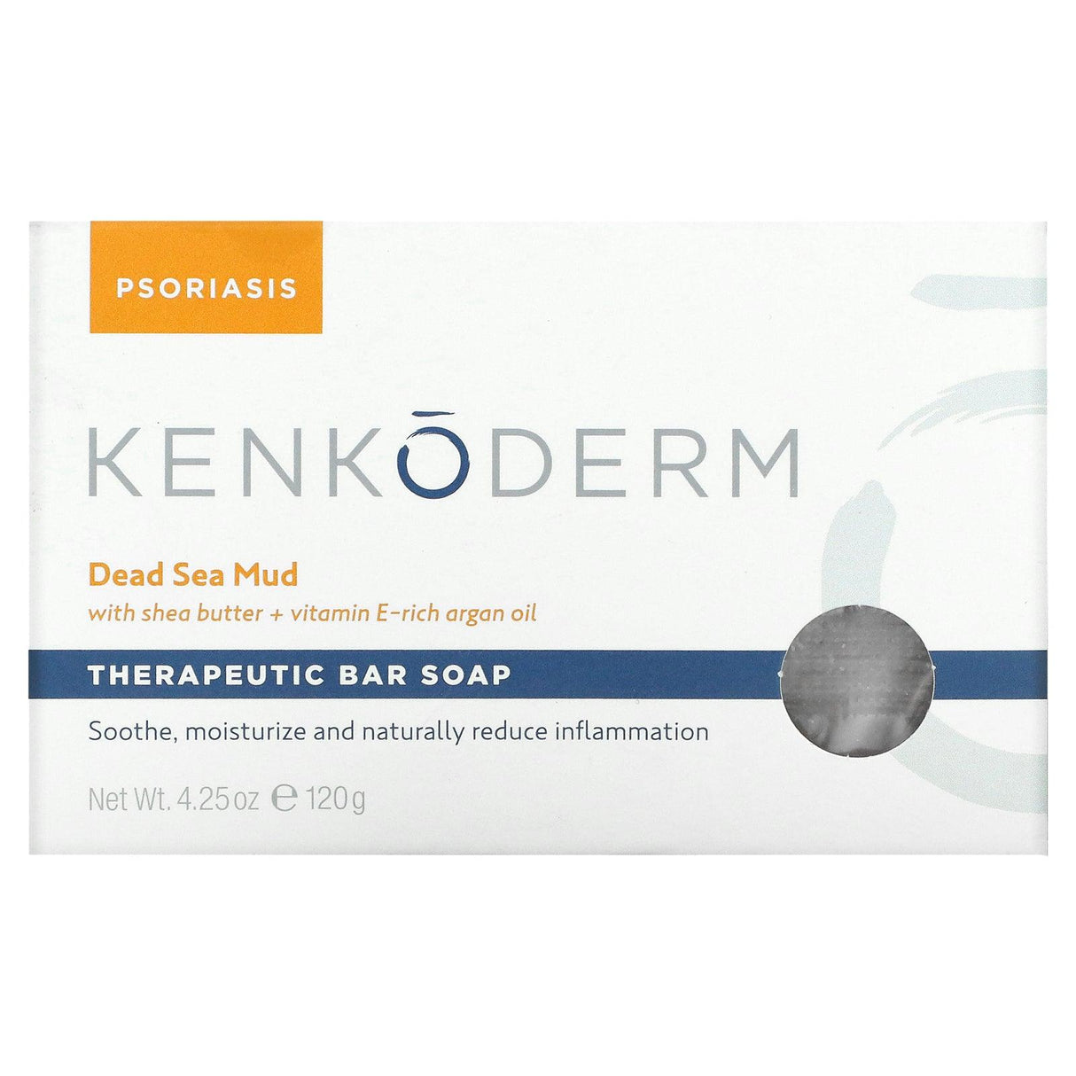 Kenkoderm, Therapeutic Bar Soap with Shea Butter + Argan Oil, Dead Sea Mineral Salt, Fragrance Free, 4.25 oz (120 g) - Supply Center USA