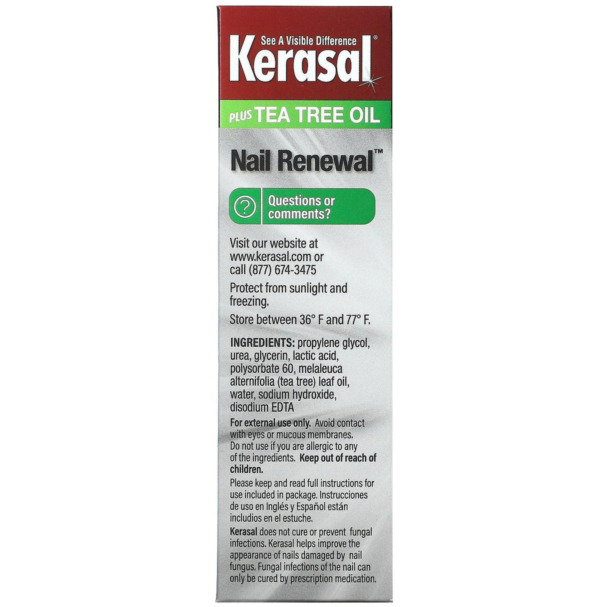 Kerasal, Nail Renewal Plus Tea Tree Oil, 0.33 fl oz (10 ml) - Supply Center USA
