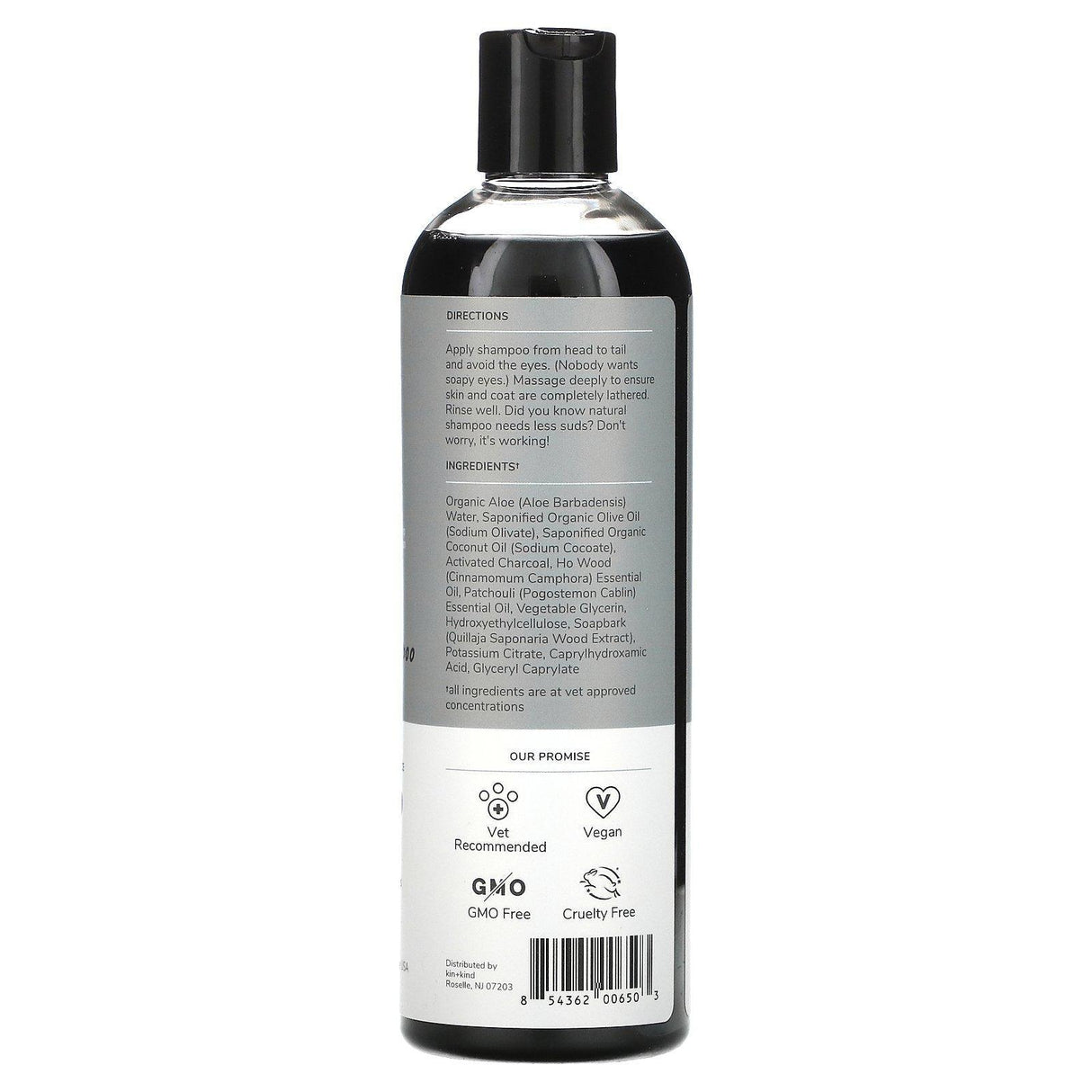 Kin+Kind, Charcoal Natural Shampoo for Dogs, Patchouli, 12 fl oz (354 ml) - Supply Center USA