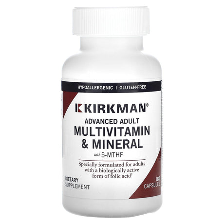 Kirkman Labs, Advanced Adult Multivitamin & Minerals with 5-MTHF, 180 Capsules - Supply Center USA