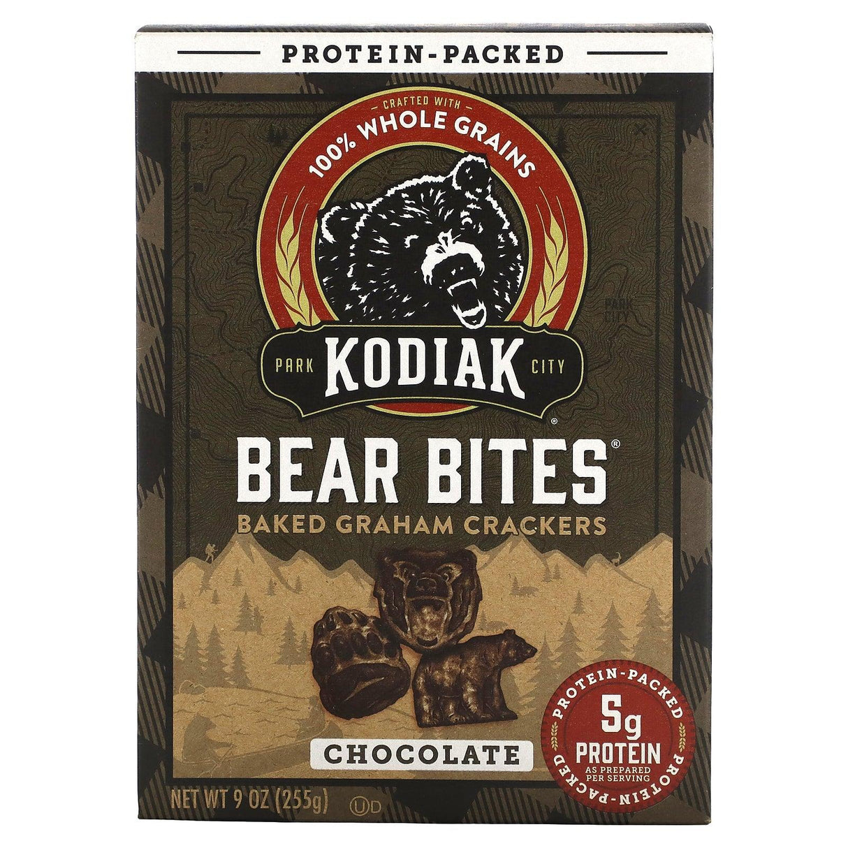 Kodiak Cakes, Bear Bites, Baked Graham Crackers, Chocolate , 9 oz (255 g) - Supply Center USA