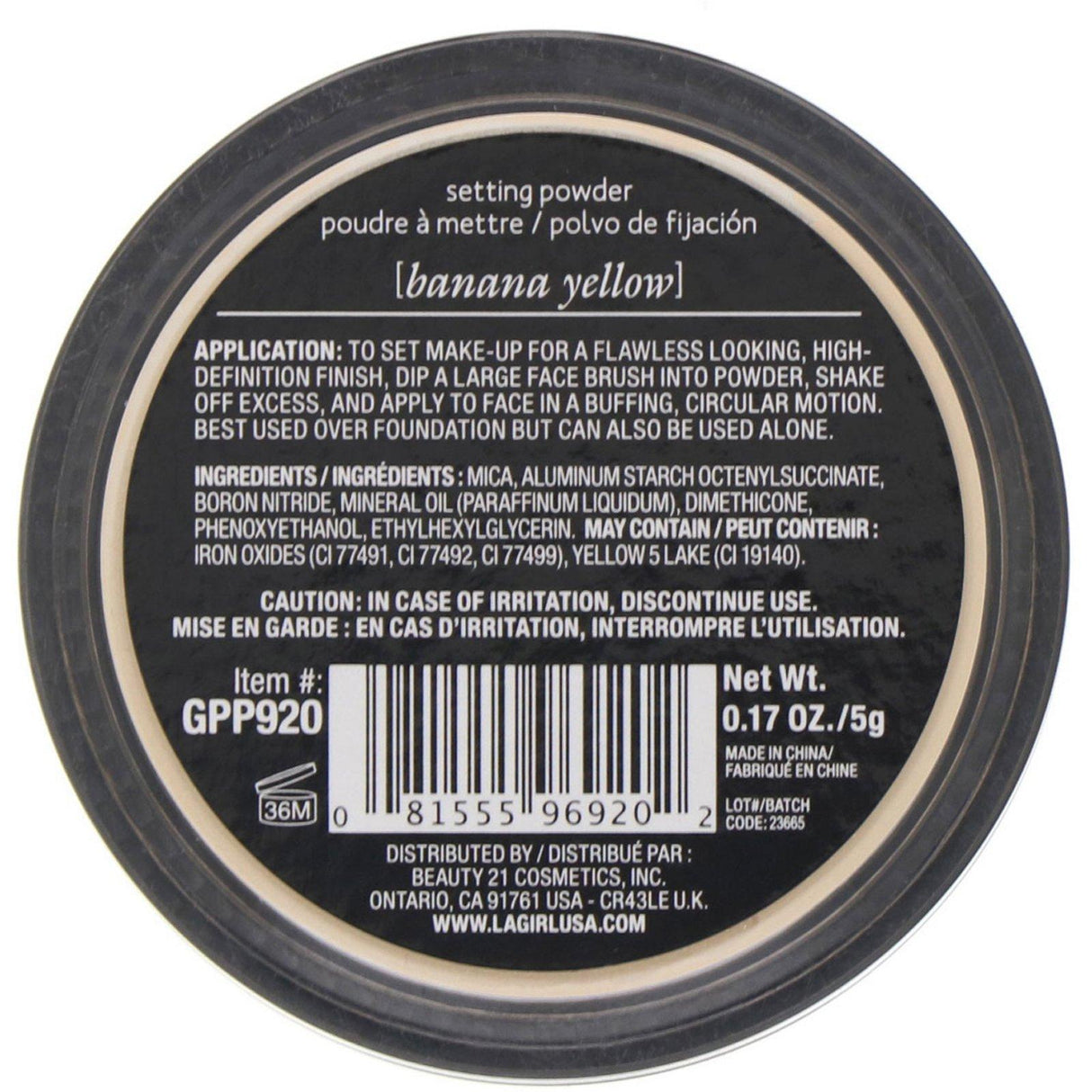 L.A. Girl, Pro HD Setting Powder, Banana Yellow, 0.17 oz (5 g) - Supply Center USA