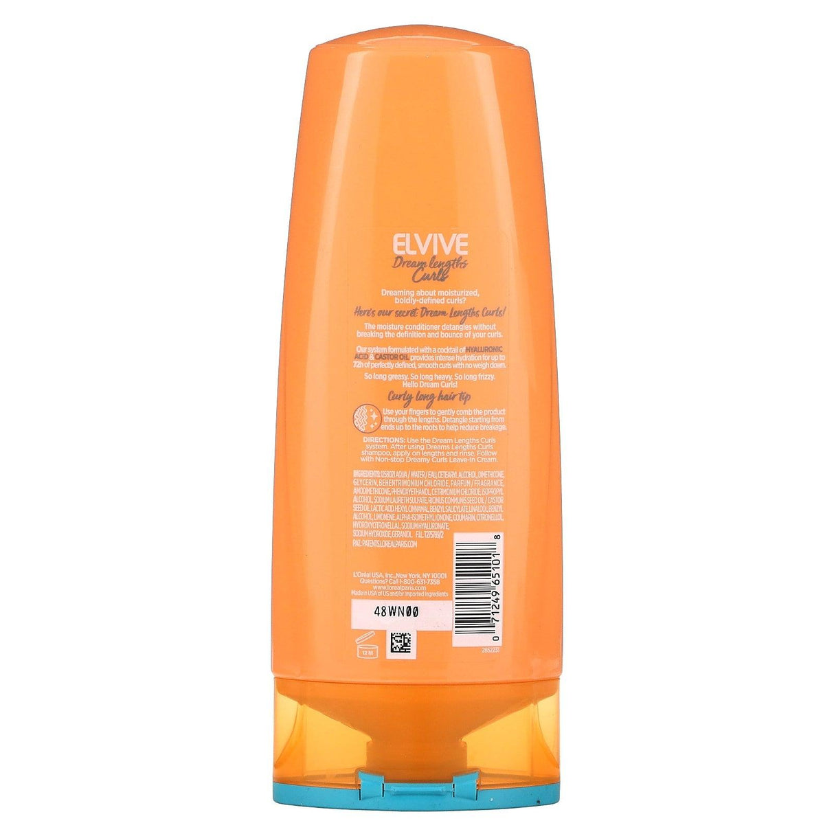 L'Oréal, Elvive, Dream Lengths Curls, Moisture Seal Conditioner, Wavy to Curly Hair, 12.6 fl oz (375 ml) - Supply Center USA
