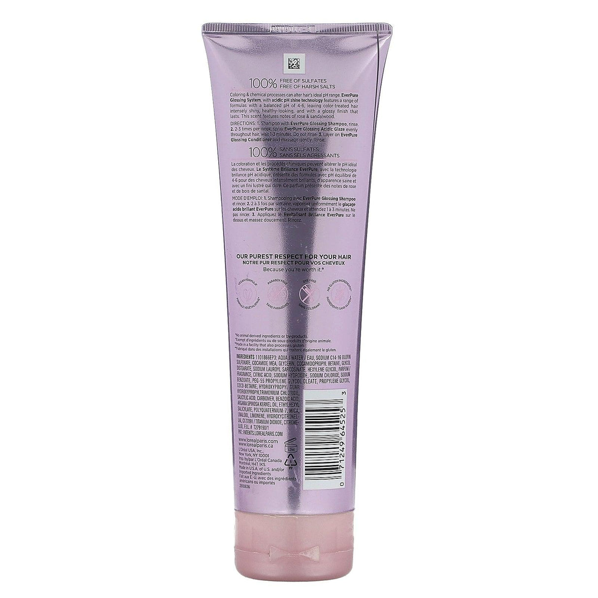 L'Oréal, EverPure, 1 Glossing Shampoo, 8.5 fl oz (250 ml) - Supply Center USA