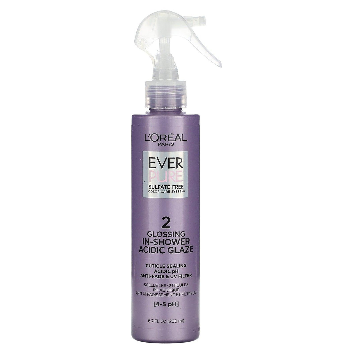 L'Oréal, EverPure, 2 Glossing In-Shower, Acidic Glaze, 6.7 fl oz (200 ml) - Supply Center USA