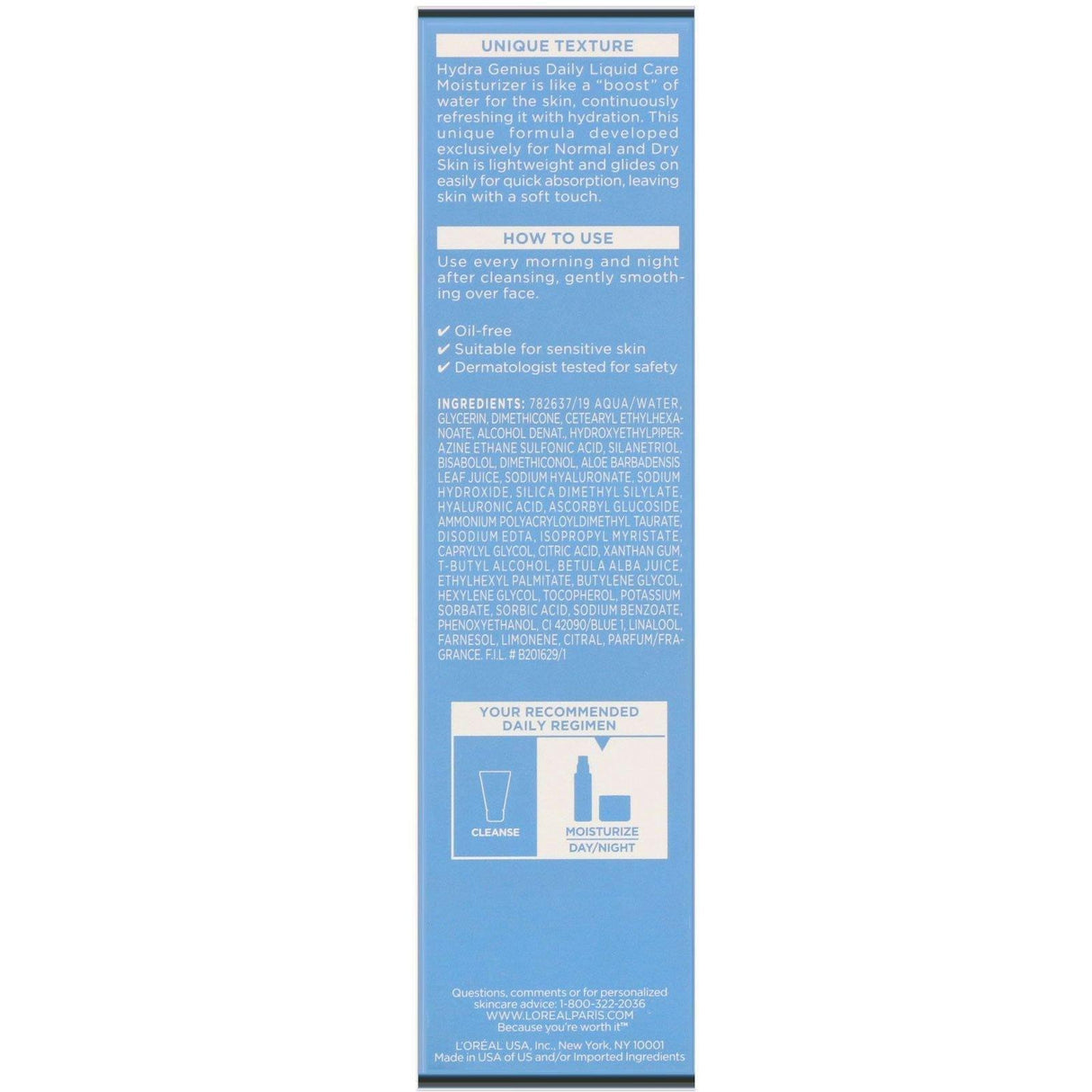 L'Oreal, Hydra Genius, Glow Daily Liquid Care Moisturizer, Normal/Dry Skin, 3.04 fl oz (90 ml) - Supply Center USA