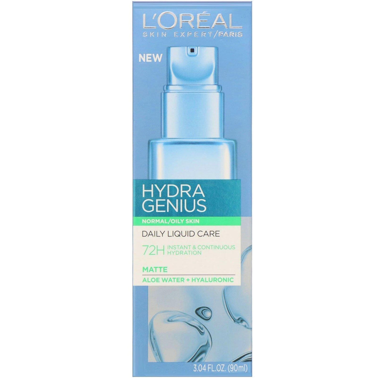 L'Oreal, Hydra Genius, Matte Daily Liquid Care, Normal/Oily Skin, 3.04 fl oz (90 ml) - Supply Center USA