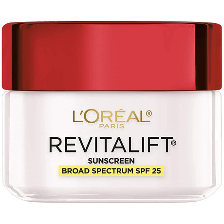 L'Oréal Paris Revitalift Anti-Wrinkle and Firming Face Moisturizer with SPF 25, Pro-Retinol and Centella Asiatica, Paraben Free, 1.7 Oz (Packaging May Vary) - Supply Center USA