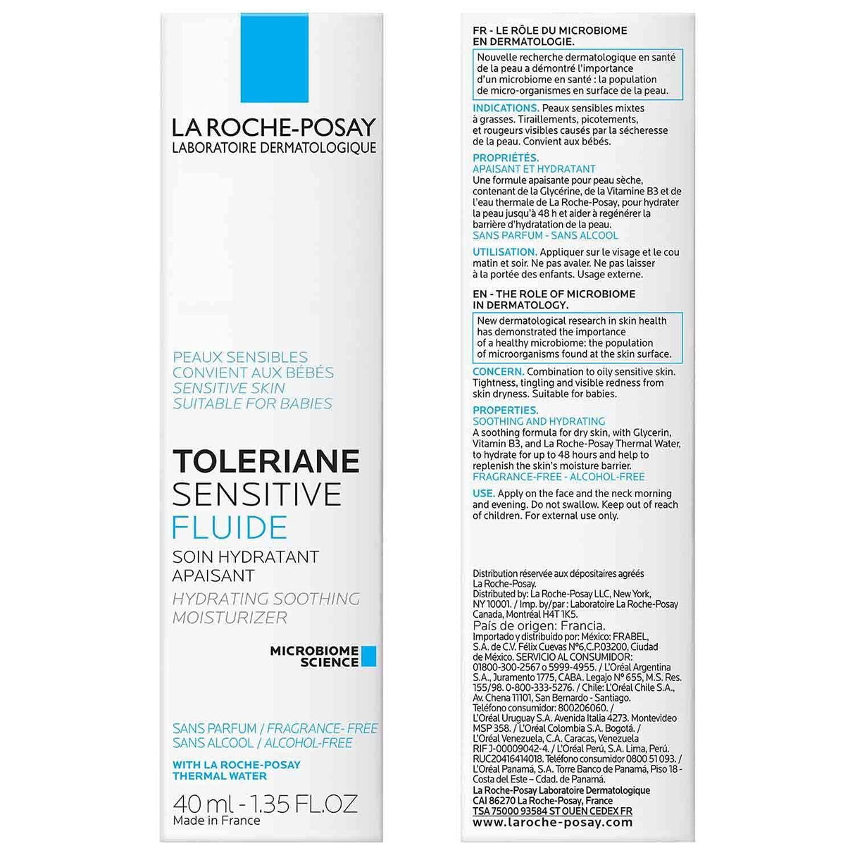 La Roche-Posay Toleriane Sensitive Fluide Protective Moisturizer, Lightweight Oil-Free Face Moisturizer, for Sensitive Skin - Supply Center USA