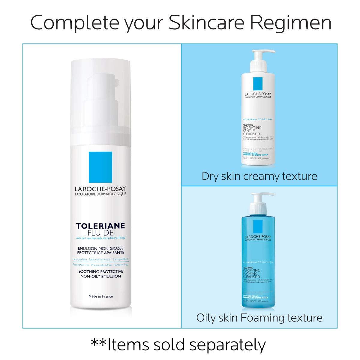 La Roche-Posay Toleriane Sensitive Fluide Protective Moisturizer, Lightweight Oil-Free Face Moisturizer, for Sensitive Skin - Supply Center USA