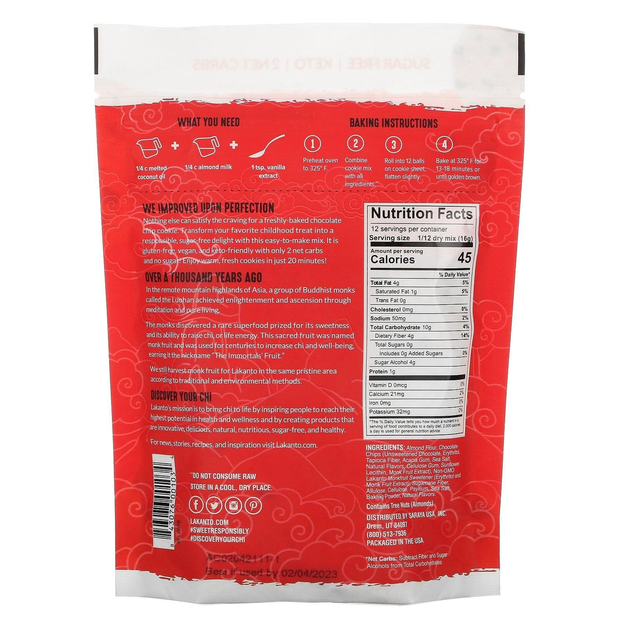 Lakanto, Cookie Mix, Sugar Free, 6.77 oz (192 g) - Supply Center USA