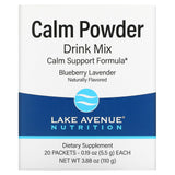 Lake Avenue Nutrition, Calm Powder Drink Mix, Blueberry Lavender, 20 Packets, 0.19 oz (5.5 g) Each - Supply Center USA
