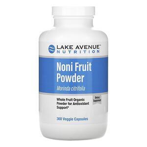 Lake Avenue Nutrition, Noni Fruit Powder, Organic Whole Fruit Powder, 360 Veggie Capsules - Supply Center USA