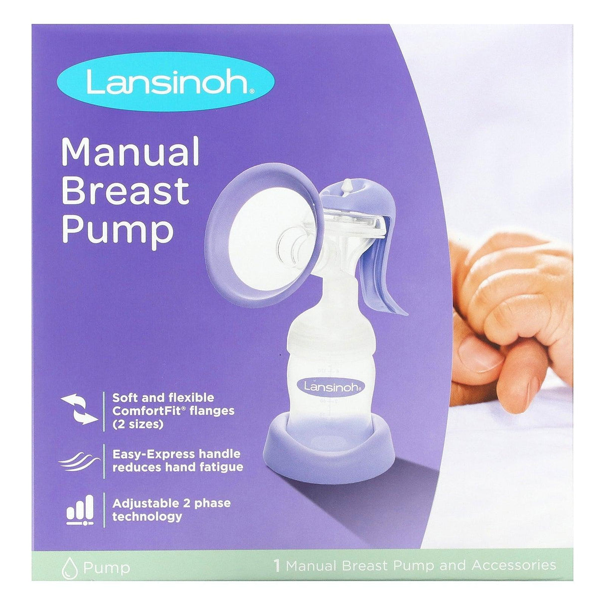 Lansinoh, Manual Breast Pump, 1 Manual Breast Pump and Accessories - Supply Center USA