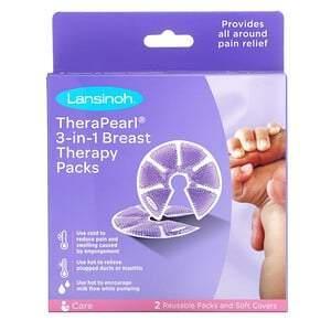 Lansinoh, TheraPearl, 3-in-1 Breast Therapy, 2 Reusable Packs and Soft Covers - Supply Center USA