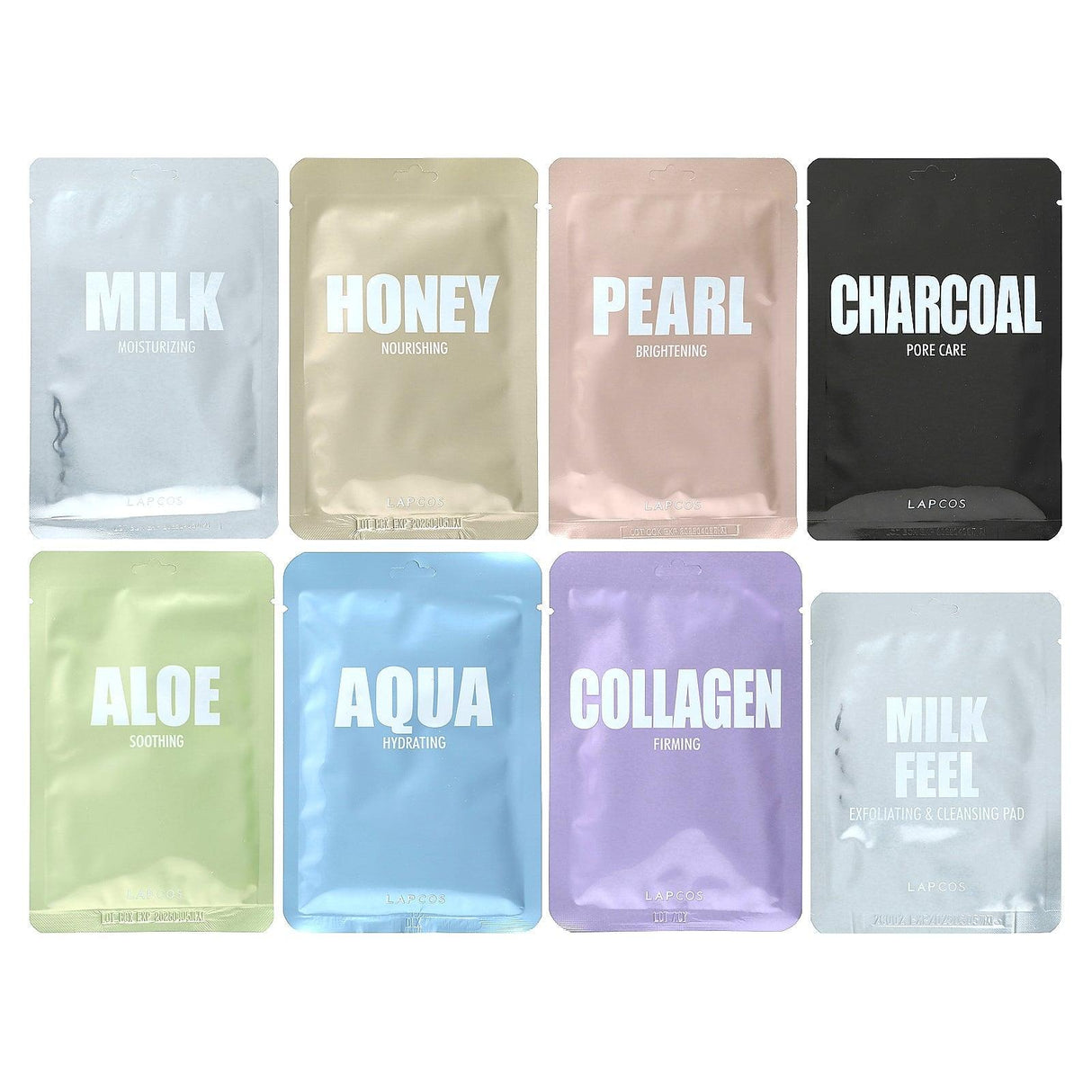 Lapcos, Beauty Buffet I, Variety Beauty Sheet Mask Set, 7 Sheets + 1 Pad - Supply Center USA