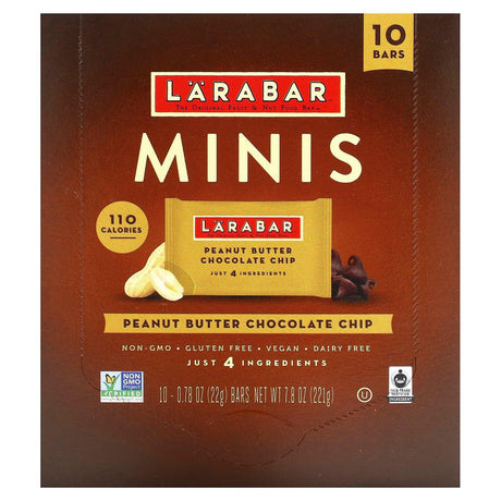 Larabar, Minis, Peanut Butter Chocolate Chip, 10 Bars, 0.78 oz (22 g) Each - Supply Center USA