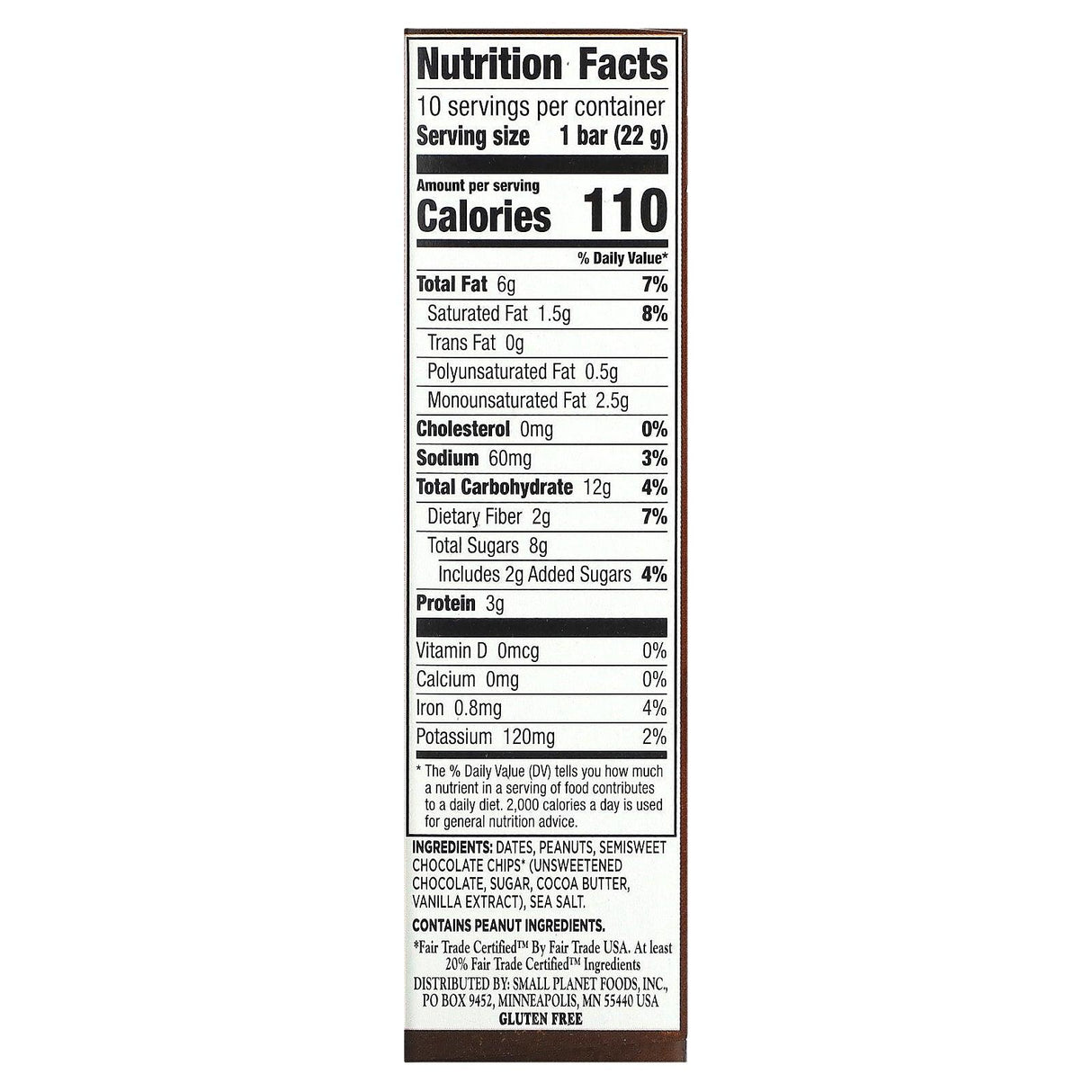 Larabar, Minis, Peanut Butter Chocolate Chip, 10 Bars, 0.78 oz (22 g) Each - Supply Center USA