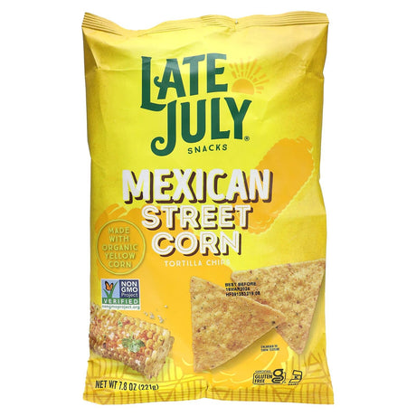 Late July, Tortilla Chips, Mexican Street Corn, 7.8 oz (221 g) - Supply Center USA