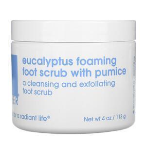 Lather, Eucalyptus Foaming Foot Scrub with Pumice, 4 oz (113 g) - Supply Center USA
