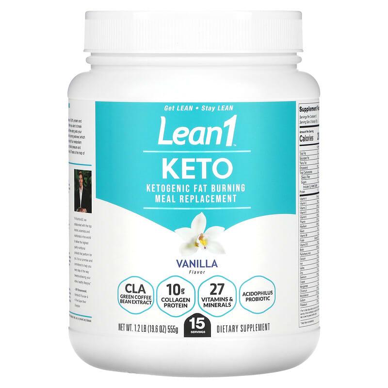 Lean1, Keto, Ketogenic Fat Burning Meal Replacement, Vanilla, 1.2 lb (555 g) - Supply Center USA