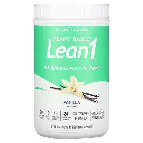 Lean1, Plant Based Fat Burning Protein Shake, Vanilla, 1.82 lbs (825 g) - Supply Center USA