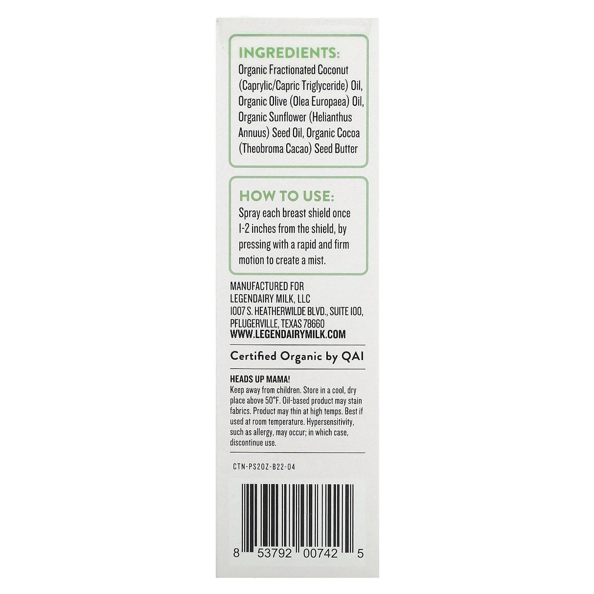 Legendairy Milk, Pumping Spray, 2 fl oz (59 ml) - Supply Center USA