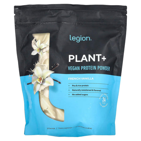 Legion Athletics, Plant+, Vegan Protein Powder, French Vanilla, 1.48 lbs (672.8 g) - Supply Center USA