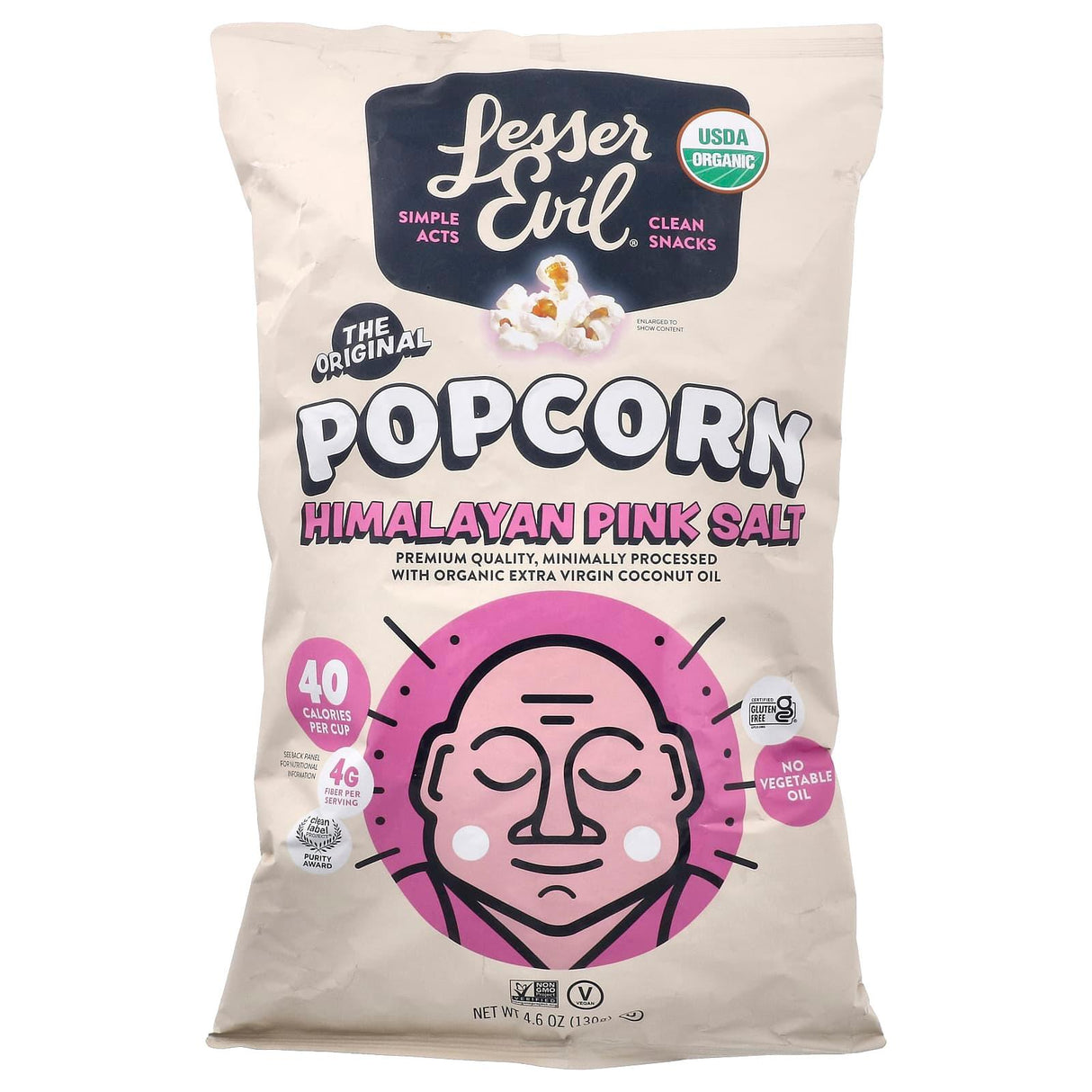 LesserEvil, Popcorn, Himalayan Pink Salt, 4.6 oz (130 g) - Supply Center USA