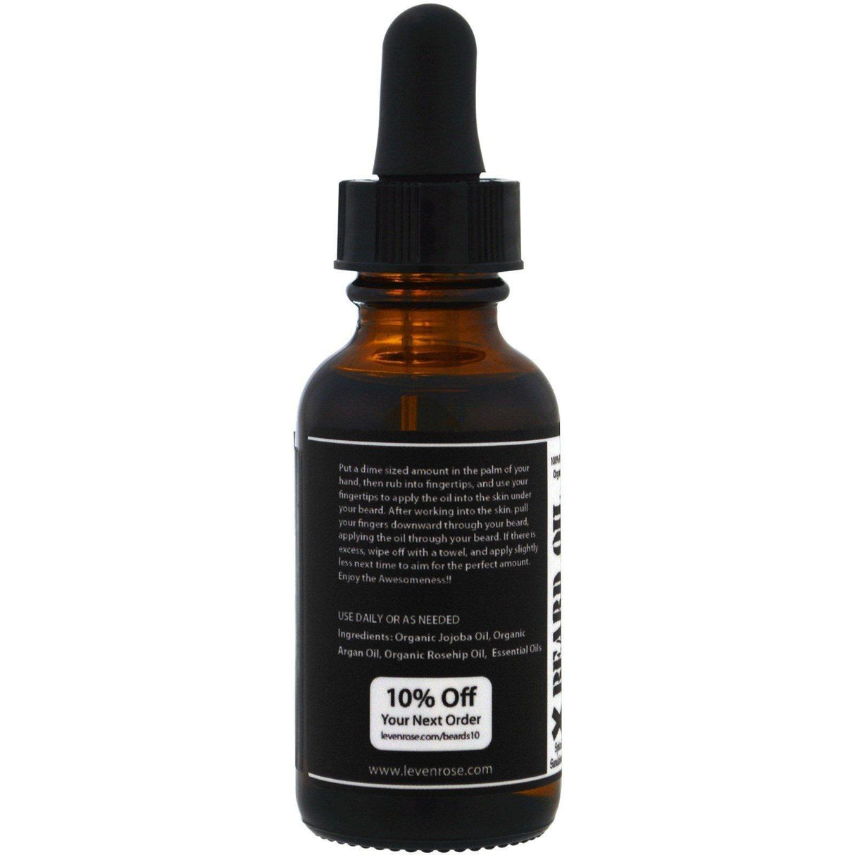 Leven Rose, 100% Pure Organic Beard Oil, Spiced Sandalwood, 1 fl oz (30 ml) - Supply Center USA