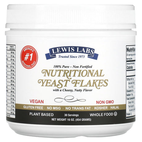 Lewis Labs, Nutritional Yeast Flakes, 16 oz (454 g) - Supply Center USA