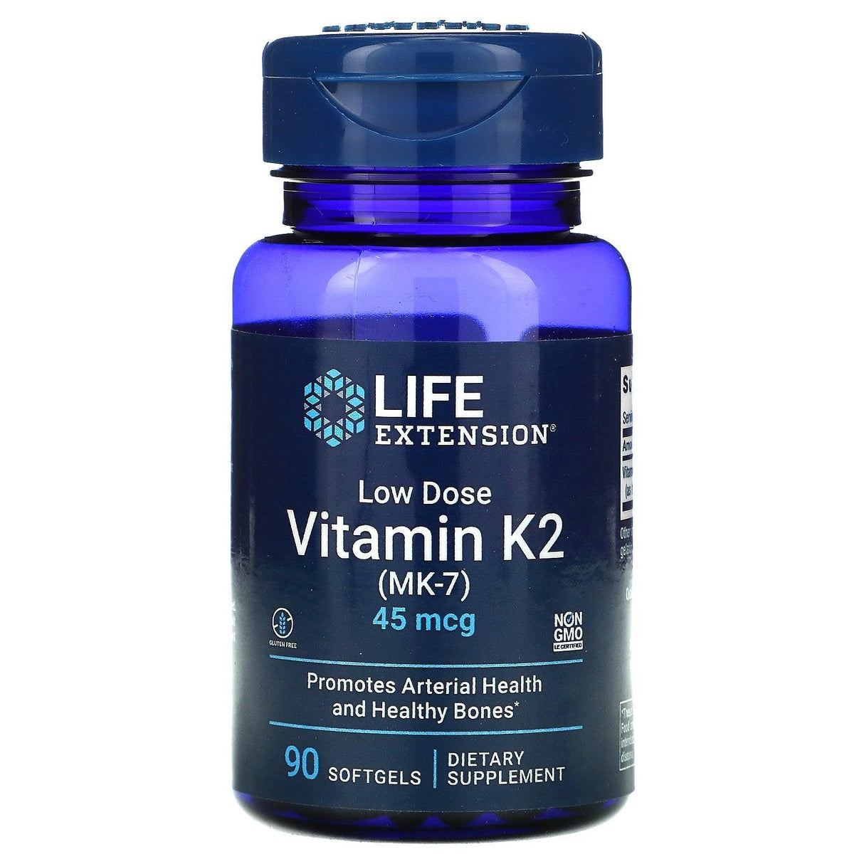 Life Extension, Low Dose Vitamin K2 (MK-7), 45 mcg, 90 Softgels - Supply Center USA