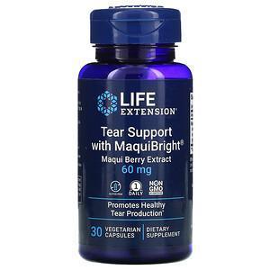 Life Extension, Tear Support with MaquiBright, Maqui Berry Extract, 60 mg, 30 Vegetarian Capsules - Supply Center USA
