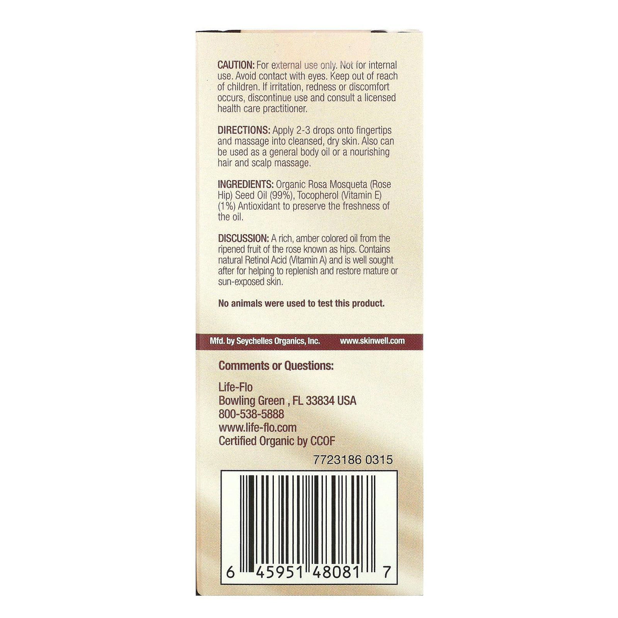 Life-flo, Pure Rosehip Seed Oil, Skin Care, 1 oz (30 ml) - Supply Center USA