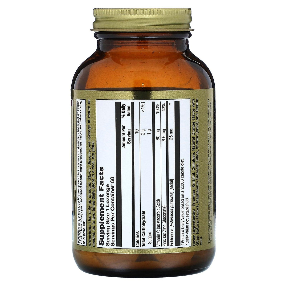 LifeTime Vitamins, Zinc Lozenges With Vitamin C & Echinacea, Natural Orange/Vanilla , 60 Lozenges - Supply Center USA