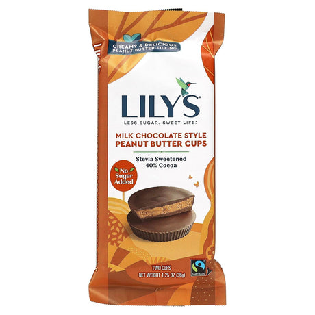 Lily's Sweets, Peanut Butter Cups, Milk Chocolate Style, 2 Cups, 1.25 oz (36 g) - Supply Center USA