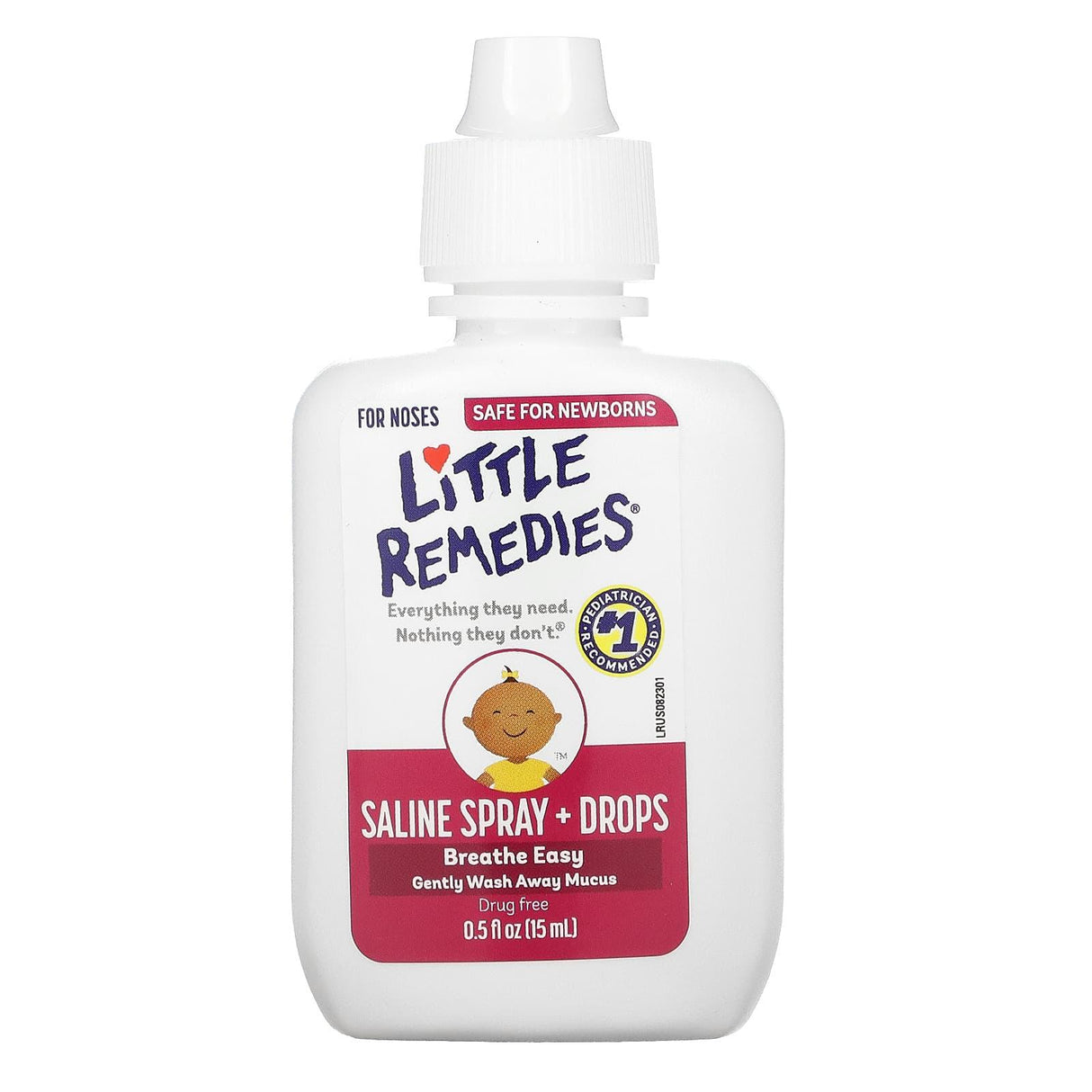 Little Remedies, Saline Spray + Drops, For Noses, 0.5 fl oz (15 ml) - Supply Center USA