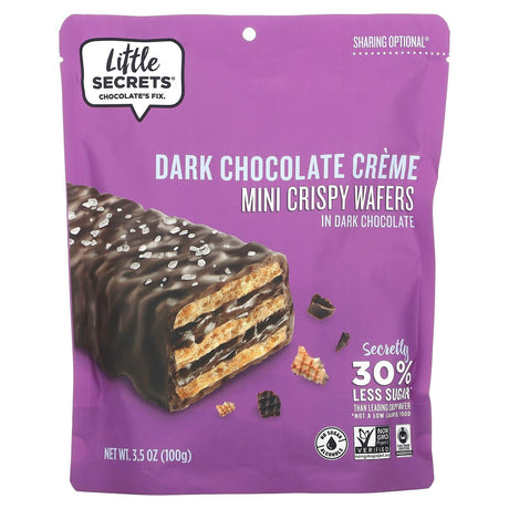 Little Secrets, Mini Crispy Wafers, Dark Chocolate Creme in Dark Chocolate, 3.5 oz (100 g) - Supply Center USA