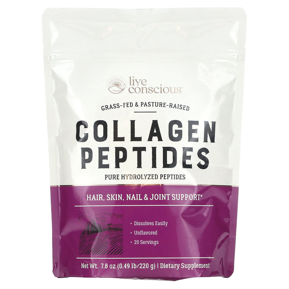 Live Conscious, Collagen Peptides, Unflavored, 16 oz (454 g) - Supply Center USA