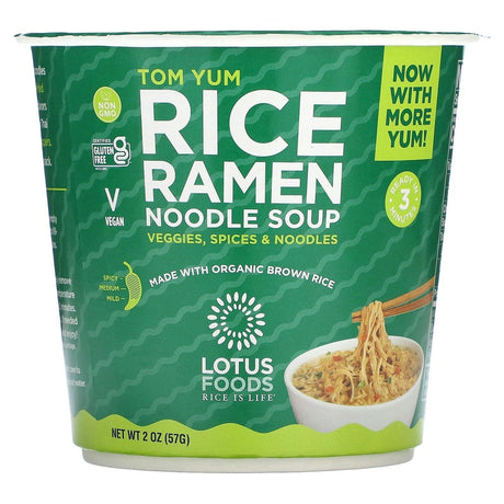 Lotus Foods, Rice Ramen Noodle Soup, Tom Yum, 2 oz (57 g) - Supply Center USA