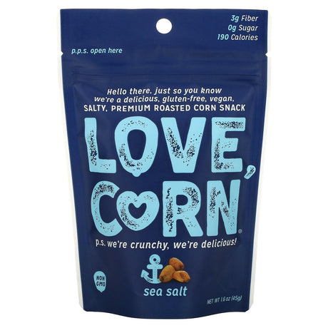 Love Corn, Premium Roasted Corn, Sea Salt, 1.6 oz (45 g) - Supply Center USA