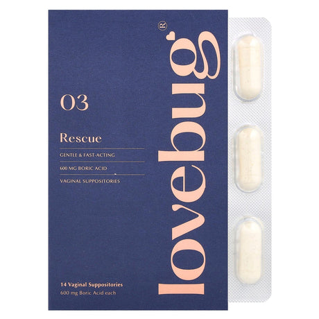 LoveBug Probiotics, Rescue, Vaginal Suppositories, 03 , 14 Vaginal Suppositories - Supply Center USA