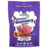 Lovely Candy, Honey Gummy Bears, Sour Cherry, Strawberry, Blue Raspberry, 6 oz (170 g) - Supply Center USA